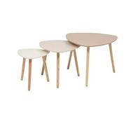 Lot de 3 tables d'appoint gigognes multicolore - -