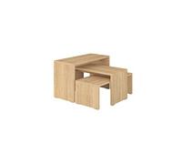 Lot de 3 Tables d'appoint gigognes, tables basses, tables multifonctions coloris Chêne différentes tailles - -
