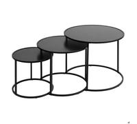 Atmosphera – Lot de 3 tables à café Noan – Noir – L54/45/35 cm