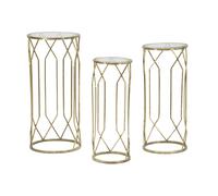 Lot de 3 Tables d'Appoint "Tunis" 71cm Or