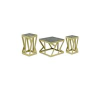 Menzzo Tables d'appoint Zeli 63 cm Or Lot de 3