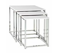 Lot de 3 Tables d'Appoint "Zélie" 42cm Blanc