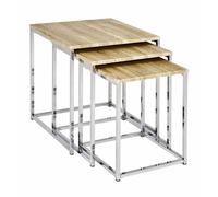 Lot de 3 Tables d'Appoint "Zélie" 42cm Chêne Clair