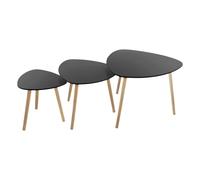 Lot De 3 Tables De Café Mileo Noir Atmosphera