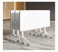 Lot de 3 tables de conférence modernes avec roues mobiles à 360°, table de conférence pliante pour 4 à 6 personnes, table d'entraînement mobile à rabat pour bureaux, salles de classe et salle de
