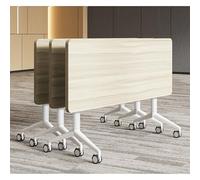 Lot de 3 tables de conférence modernes avec roues mobiles à 360°, table de conférence pliante pour 4 à 6 personnes, table d'entraînement mobile à rabat pour bureaux, salles de classe et salle de