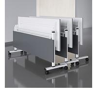 Lot de 3 tables de conférence pliables, table d'entraînement mobile rabattable avec modestie et roues verrouillables, pour salles de conférence, salles d'entraînement, centres multimédias, salles de