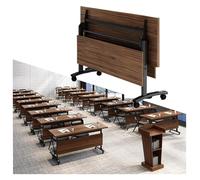 Lot de 3 tables de conférence pliantes avec roulettes - Table de séminaire mobile à rabat pour réunions et événements