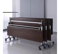 Lot de 3 tables de conférence pliantes portables pour salles de réunion, espaces d'entraînement, salles de classe (marron, 120 x 40 x 75 cm) - Design compact