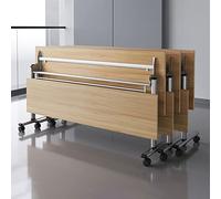 Lot de 3 tables de réunion pliables avec plateau rabattable, design mobile, roues verrouillables et panneau de modestie - Parfait pour les conférences, les salles de formation, les salles de classe