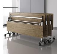 Lot de 3 tables de réunion pliables avec plateau rabattable et roues verrouillables, pour salles de conférence, salles de formation, centres multimédias, salles de classe (A 180 x 60 x 75 cm)