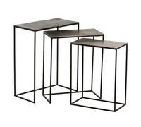 Lot de 3 Tables Gigognes Design "Slim" 65cm Noir
