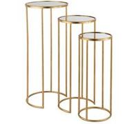 Lot de 3 Tables Gigognes "Léo Miroir" 80cm Or Or G