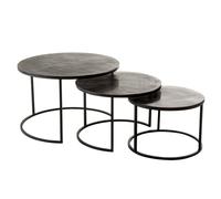 Lot de 3 Tables Gigognes "Oxidize" 80cm Noir