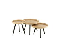 Lot de 3 Tables Gigognes "Perry" 70cm Naturel Beige G