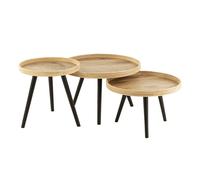 Lot de 3 Tables Gigognes ""Perry"" 70cm Naturel