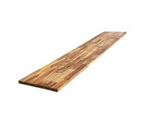 Lot de 3 Tablettes Acacia Massif Pré-Huilé Teck Abouté, L.200 cm x l.30 cm, Ep.18mm
