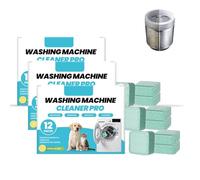 Lot de 3 tablettes de nettoyage pour machine à laver pour propriétaires d'animaux domestiques, extra puissant, contre les odeurs, formule de nettoyage en profondeur, nettoyage et détartrage, nettoyant