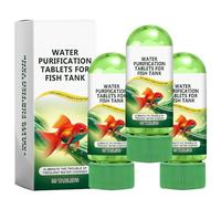 Lot de 3 tablettes de purification de l'eau pour aquarium, puissantes tablettes de purification de l'eau pour aquarium, turbidité claire efficace et amélioration de la qualité de l'eau, éliminent tous
