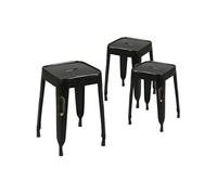 TOLGA - Lot de 3 Tabourets Noirs - Altobuy Noir