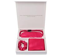 Lot de 3 taies d'oreiller en soie de mûrier avec masque pour les yeux 19 mommes (rouge vin)