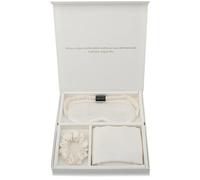 Lot de 3 taies d'oreiller en soie de mûrier avec masque pour les yeux et chouchou pour voyage 19 mommes (blanc)