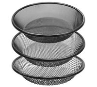 Lot de 3 tamis à terre de 30 cm de large pour jardinage, tamis à roches de 2,4,6 mm pour seau de 18 litres, tamis à saleté en acier inoxydable, tamis à compost pour capturer la saleté, le sable, les
