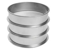 Lot de 3 tamis en acier inoxydable pour herbes, pollen, empilable, 25, 45, 75 microns (taille : 15 x 4,8 cm, couleur argent)