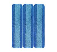 Lot de 3 tampons de nettoyage en microfibre de rechange pour balai à franges Bona Wet Dry Mop - Tête de nettoyage en bois dur