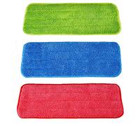 Lot de 3 tampons de nettoyage en microfibre pour serpillières et serpillières lavables 16,5 x 5,5 pouces