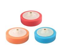 Lot de 3 tampons de polissage de voiture de 150 mm pour filetage M14, roues en mousse pour polisseuse de voiture, rouge pour orange bleu/noir et blanc pour orange A