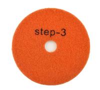 Lot de 3 tampons de polissage diamant humide/sec de 100 mm pour granit, béton, marbre, pierre, résine #1/#2/#3 liée avec des éclats émeri haute densité, dos en nylon de 5 mm d'épaisseur (grain 3)