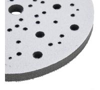 Lot de 3 tampons de polissage en éponge douce de 15,2 cm, 70 trous de 150 mm, disque de ponçage pour ponceuse orbitale, interface en mousse pour finition des contours et ponçage des bords, noir