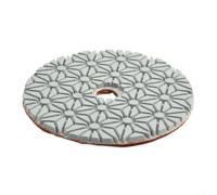 Lot de 3 tampons de polissage humides/secs de 100 mm pour granit, béton, marbre, pierre, grain 1/2/3, dispositif de polissage lié à la résine (grain 3)