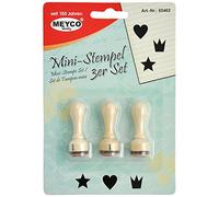 Lot de 3 tampons en Bois Motif étoiles et cœur