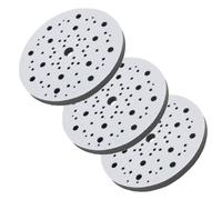 Lot de 3 tampons en éponge douce de 150 mm à 6 70 trous pour ponceuses orbitales, interface auto-agrippante, mousse de 10 mm d'épaisseur, disques de polissage réduits aux vibrations