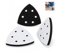 Lot de 3 Tampons Interface Ponceuse Triangulaire 90 x 90 x 90 mm 6 Trous, Plateau Ponceuse Delta Coussin Auto Agrippant en Mousse Souple, Protection pour Delta Compatible Outils Multifonction