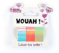 Lot de 3 tapes iridescent miroir blanc orange et vert Multicolore