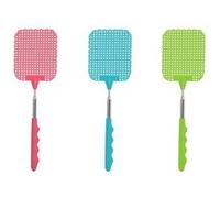 Lot de 3 tapettes à mouche avec manche télescopique Fackelmann Tecno Rose,Vert,Bleu G