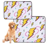 Lot de 3 tapis anti-pipi lavables pour chien - Tapis de sol antidérapant pour siège de voiture - 50,8 x 61 cm - Lightning