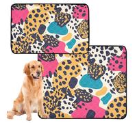 Lot de 3 tapis anti-pipi pour chien, lavables et antidérapants pour voyage, 50,8 x 61 cm, formes abstraites de peau de léopard et de guépard_2(1)