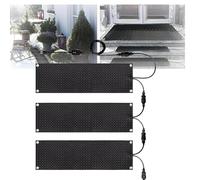 Lot de 3 tapis chauffants pour la fonte de la neige et de la glace - Taux d'entrée de 5,1 cm / H avec cordon d'alimentation de 2 m - Tapis chauffants en caoutchouc antidérapant (25,4 x 76,2 cm)