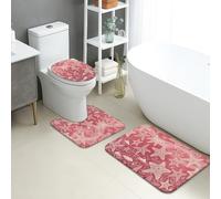 Lot de 3 tapis de bain à séchage rapide, absorbant, antidérapant, lavable en flanelle pour salle de bain, motif étoiles de mer, corail, océan corail, tapis de bain décoratif
