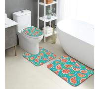 Lot de 3 tapis de bain à séchage rapide - Aquarelle tropicale vive - Absorbants et antidérapants - En flanelle - Lavables - Pour salle de bain et toilettes