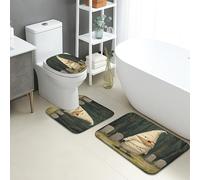 Lot de 3 tapis de bain à séchage rapide pour Halloween, nain de forêt, absorbant, antidérapant, lavable, pour salle de bain, toilettes, toilettes