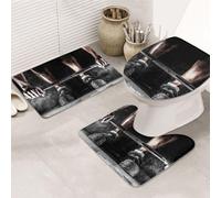 Lot de 3 tapis de bain antidérapants en flanelle, pour haltérophilie, salle de bain, toilettes, salle de bain, toilettes, tapis de douche doux et absorbant, 80 x 50,8 cm