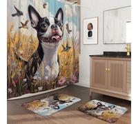 Lot de 3 tapis de bain antidérapants et lavables (40,6 x 61 et 50,8 x 81,3 cm), motif automne blé, 183 x 183 cm