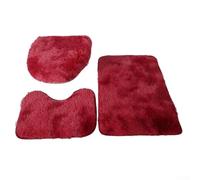 Lot de 3 tapis de bain en microfibre avec revers en latex pour adhérence de la surface et gestion de l'humidité au quotidien (rouge)