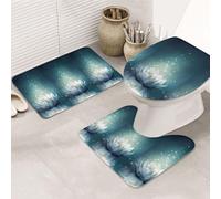 Lot de 3 tapis de bain ultra doux antidérapants et absorbants - Tapis de bain à motif floral lotus magique