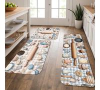 Lot de 3 tapis de cuisine de cuisson pour le sol, ustensiles de boulanger, tapis doux, rembourrés, confortables, lavables et antidérapants pour éviers de cuisine